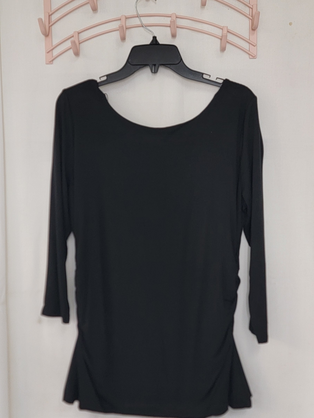 White House Black Market Black Scoop Neck Long Sleeve Top